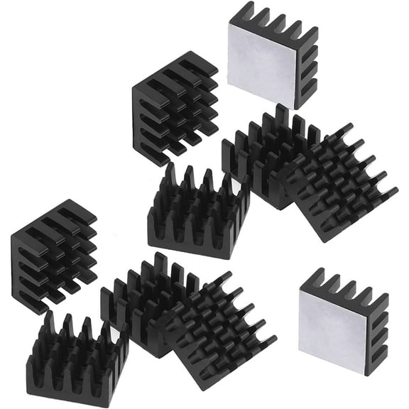 Easycargo 10pcs 14mm Heatsink 14x14x7mm pre Applied 3M 8810 Thermal Conductive Adhesive Tape for Cooling Cooler GPU Chips VRAM VGA VRAM RAM (14mmx14mmx7mm) (Black 14mm)