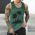 thumbnail image 2 of Dagegui Mens Palm Tree Print Tank Tops Casual Loose Beach Tank Top Big and Tall Workout Muscle Tanks Lightweight Summer Sport Tees Shirts Green M, 2 of 5