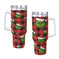 thumbnail image 3 of Regalos personalizados Grin-Ch para vasos de 40 oz con asa y pajita - Taza de café de viaje de acero inoxidable con tapa - Regalos ideales para mujeres, niñas y niños en cumpleaños y Navidad, 3 of 8