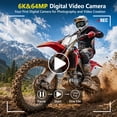 thumbnail image 2 of Ourlife 6K Digital Camera, 64MP Autofocus, 3" IPS Screen, Wide Angle Macro Lens, WiFi Control, 16X Zoom, External Mic, 64GB Card, 2 of 9