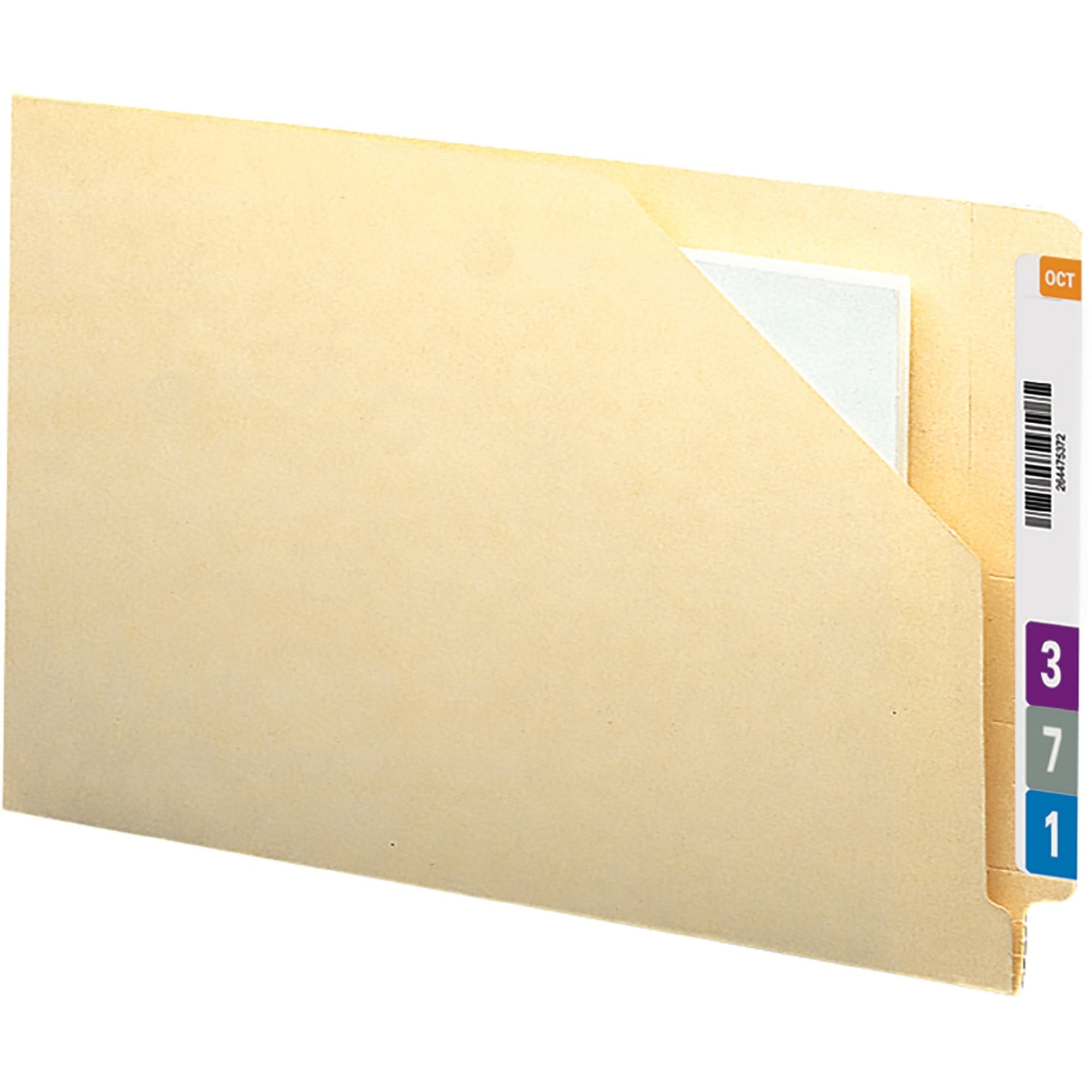 Smead, SMD76700, Endtab Flat Legal File Jackets, 100 / Box, Manila