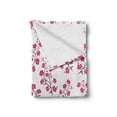 thumbnail image 2 of Floral Soft Flannel Fleece Throw Blanket, Twig of Sakura Trees with Bloomed Pink Cherry Blossom Flowers Pattern, Cozy Plush for Indoor and Outdoor Use, 70" x 90", Magenta Maroon White, by Ambesonne, 2 of 6