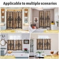 thumbnail image 6 of Wooden Plank Kitchen Curtains Short 54 Inch Length, Rustic Farmhouse Brown Black Barn Door Grommet Top Bedroom Living Room Curtains, Light Filtering Cafe Curtain Drapes 2 Panels Set 84''x54'', 6 of 9