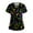 A001-Black, variant on Womens Scrub Top Stretchy V Neck Medical Nurse Workwear Soft and Comfortable Mardi Gras Scrub Shirts