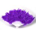 thumbnail image 1 of Abanico de plumas para mujer, accesorios de baile elegantes para niños, plegado manual, boda, color púrpura, 1 ud., 1 of 2