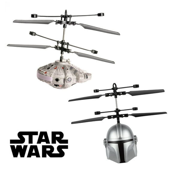 Star Wars 2-Pack Flying Figure Helicopter - Mandalorian & Millennium Falcon