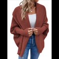 thumbnail image 1 of Suéter Tipo Cárdigan para Mujer, de Gran Tamaño, de Punto Grueso, Holgado, Cruzado, con de Murciélago y Frente Abierto Rojo L, 1 of 8