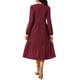 thumbnail image 3 of VESTIDOS DE OTOÑO PARA MUJER INSPIRE CHIC, CON MANGAS LARGAS, CUELLO REDONDO, TIERED, CASUAL, DE PUNTO, EN LÍNEA A, MIDI, CON BOLSILLOS, S BURDEOS, 3 of 6
