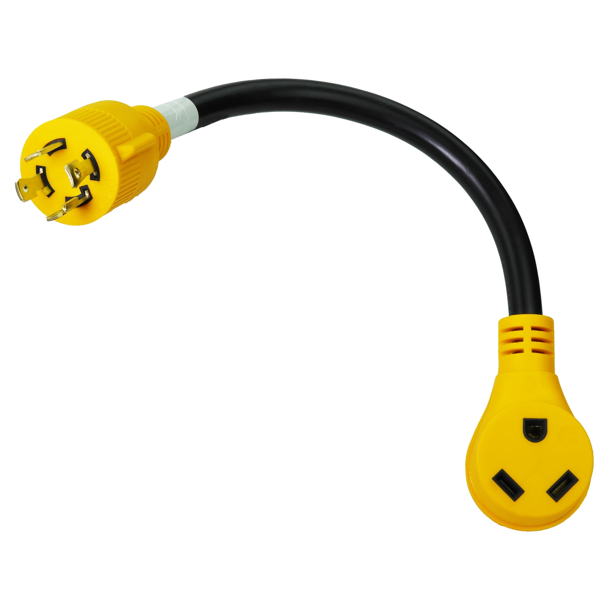 Leisure Cords RV Generator Adapter with 30 Amp 4 Prong Locking Male