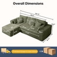 thumbnail image 3 of 102" L-Shaped Modular Sectional Sofa with Chaise and 4 Throw Pillows, 3 Seater Comfy Corduroy Fluffy Couch,Boneless Couch with Deep Seat and 2 Cup Holders for Living Room,Apartment,Office,No Assembly, 3 of 13