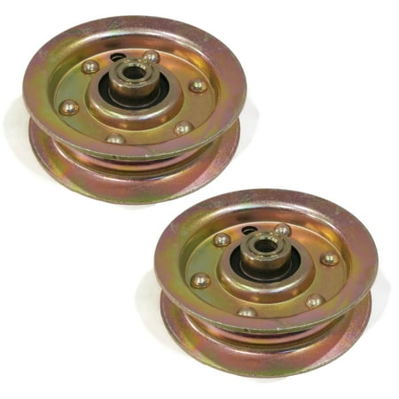 The ROP Shop (Pack of 2) Flat Idler Pulleys for Oregon 34-046 34046 & John Deere AM37321