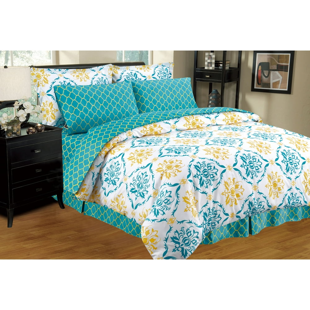 Ultra Soft 8 PC Reversible Bed in a Bag Comforter Set (Queen, Montana