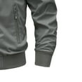 thumbnail image 4 of Xysaqa Mens Casual Lightweight Zip Up Bomber Jackets Solid Long Sleeve Windbreaker Coat Jackets with Pockets Fashion Spring Fall Clothes S-3XL Clearance, 4 of 5