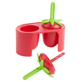 thumbnail image 2 of Mainstays 3-Piece Home-made Popsicle Mould, Strawberry Shape Set in Red and Green, 2 of 7