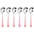 thumbnail image 2 of CRCMUHE Tableware Round Spoon 304 Stainless Spoon Fork Household Cute Small Soup Spoon Thick Round Bottom Eating Spoon, 2 of 9
