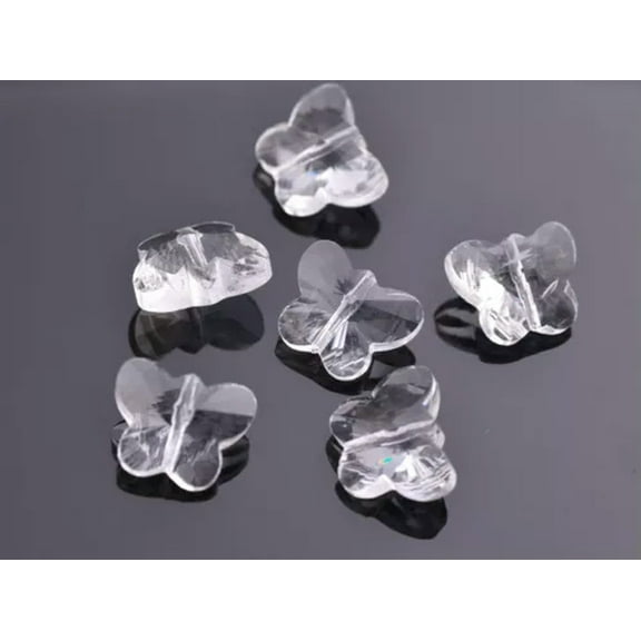 U8MO 10pcs 14mm Butterfly Shape Faceted Crystal Glass Loose beads for Jewelry Making-Clear
