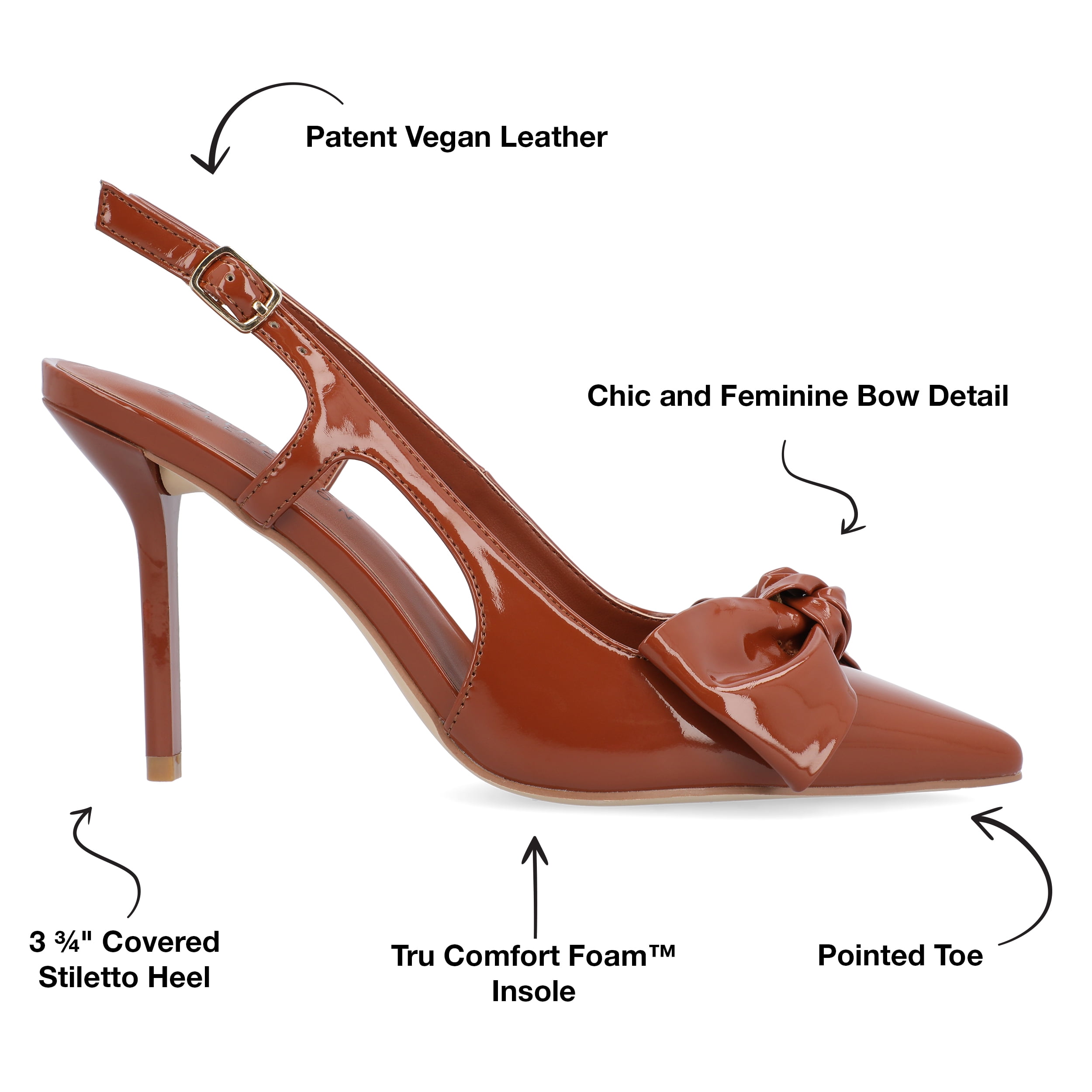 Journee Collection Womens Viera Tru Comfort Foam Mid Heel Pointed Toe Pumps
