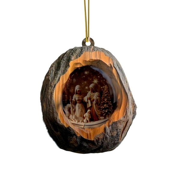 Utoimkio Christmas Decorations Indoor Nativity Scene Christmas Ornaments,Acrylic Christian Tree Ornaments Religious Xmas Decor for Home Party Supplies