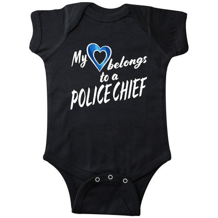 

Inktastic My Heart Belongs to a Police Chief with Blue Heart Gift Baby Boy or Baby Girl Bodysuit