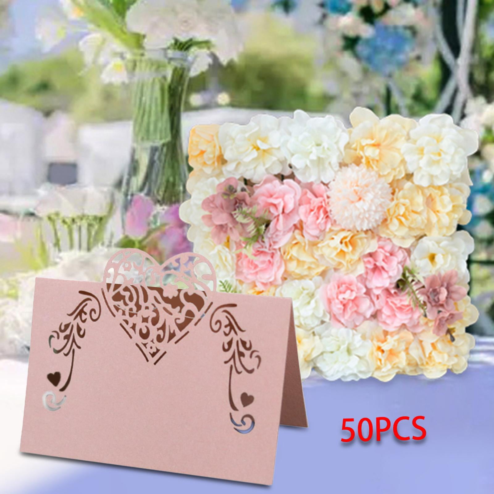 50 Cartes De Table Pliables 'Schön Dass Du Da Bist' - Marque-places Pour Mariage, Anniversaire, Baptême (8.5x11 Cm) - 4