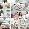thumbnail image 5 of Cal King 4 Piece Bedding Set Happy Birthday to You Words Soft Breathable Duvet Cover and Pillowcase,Colorful Celebration Ribbon Duvet Cover Set Washable Bed Sheets for Bedroom Dormitory Guest Room, 5 of 9