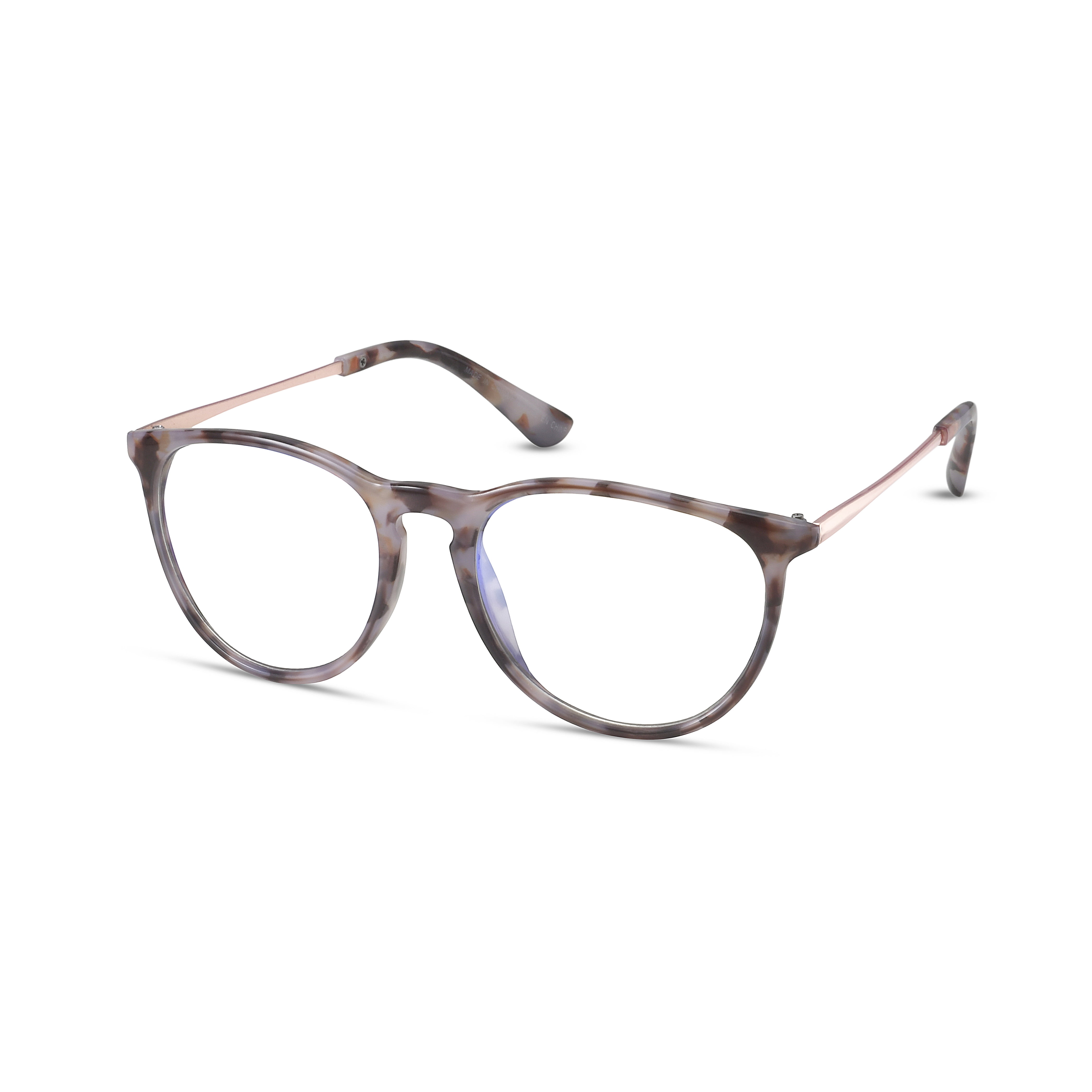 TWELVE Eyewear Unisex Frames Blue Light Blocking Lens Rose Gold Tortoise Glasses