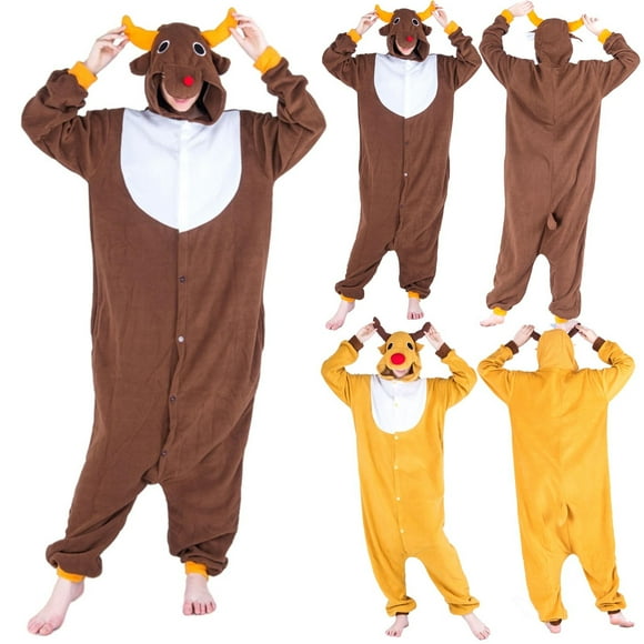 Christmas Gift Juebong Unisex Adult Bear Sleepwear Onesie Winter Pocket Loose Funny Thicken Pajamas