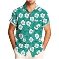 thumbnail image 3 of LIBRCLO Mens Hawaiian Shirts Short Sleeve Thin Casual Button Down Shirts Fashion Summer Vacation Hawaiian Beach Tops Mint Green 3XL, 3 of 6
