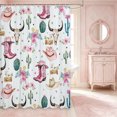 thumbnail image 2 of Manfei Western Cowgirl Boots Hat Shower Curtain 72Wx78L,Rustic Floral Bull Skull Bath Curtain, 2 of 6