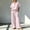 Pink, variant on IUYRTFE Women V Neck Short Sleeve Top and Wide Leg Pants Set Casual 2 Piece Lounge Outfit