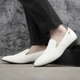 thumbnail image 5 of Mens Loafers Shoes Casual Dress Loafer Slip On Driving Shoes, White/15, 11 US, 5 of 5