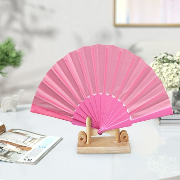 Abanico plegable de seda con diseño de encaje para fiestas de bodas y bailes, abanico plegable de color a mano, abanico de moda
