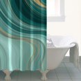 thumbnail image 4 of Teal Marble Gold Wave Pattern Shower Curtain 36"x72" ,Bathroom Decorative Shower Curtains Set with 12 Hooks,Modern Waterproof Washable Shower Curtain, 4 of 6