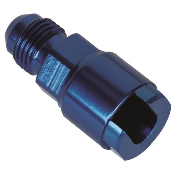 LS1/LT1 EFI Fuel Line Fitting, 6 AN Male to 5/16 Inch Female, Blue