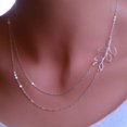 thumbnail image 4 of harmtty Women Boho Double Layered Chain Branch Leaf Charm Silver Plated Necklace, 4 of 6