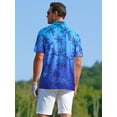 thumbnail image 2 of APTRO Mens Golf Shirt Hawaiian Polo Shirt Short Sleeve Dry Fit Performance Moisture Wicking Collared Polo Shirt Gradient Blue 043 XL, 2 of 7