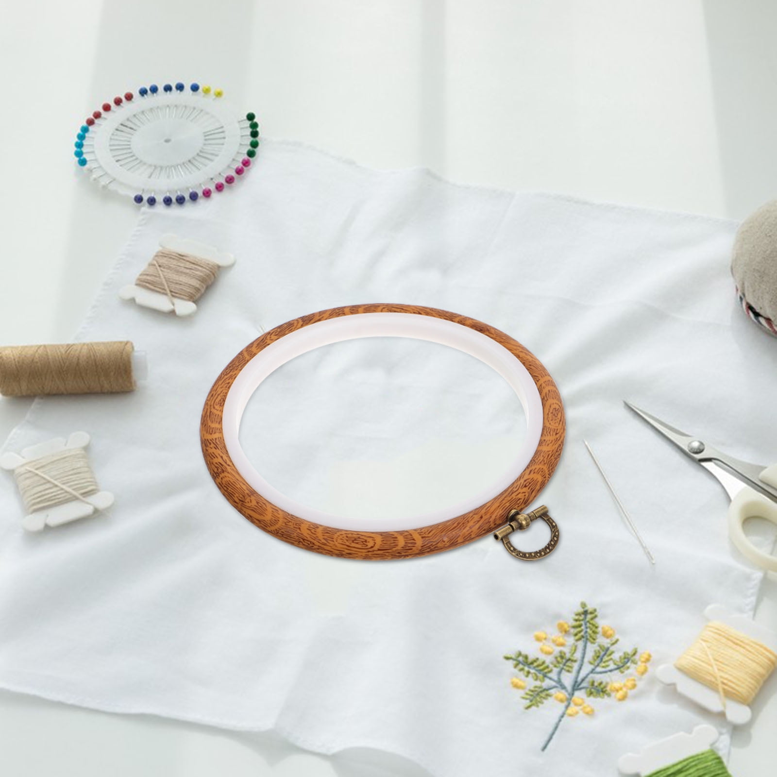 CTIRCHIU 10Pcs Round Embroidery Hoop Frames for DIY Stitching Craft Display in Multi Color Plastic and Metal