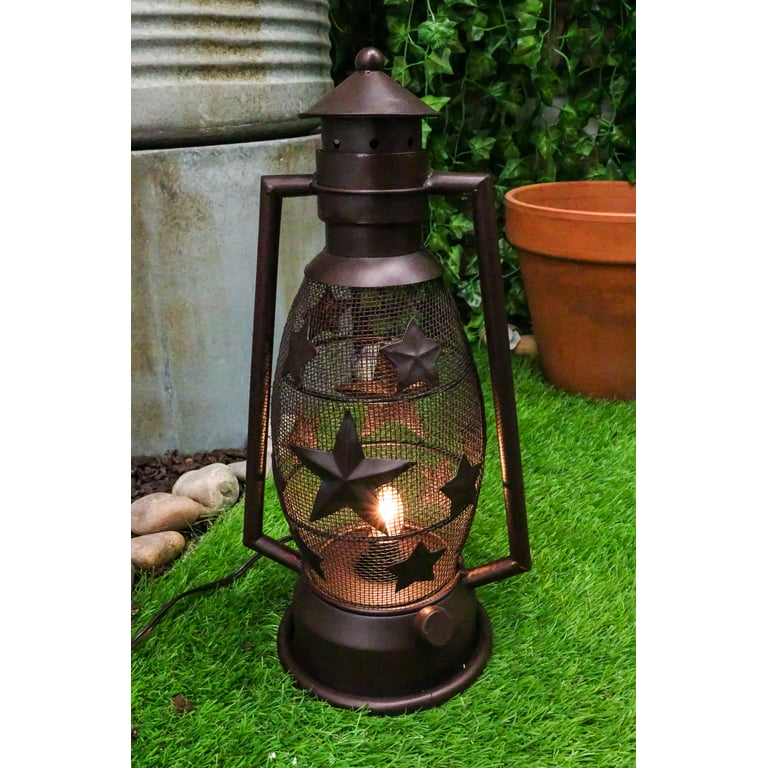 Electric Lantern/ Table Lamp / Dimmer Switch/ Handmade Rustic