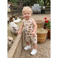 thumbnail image 4 of BemeyourBBs Newborn Baby Boy Summer Clothes Infant Baby Boys Farm Outfit Waffled Knit One Piece Romper 0 3 6 9 12 Months Sleeveless Excavator Tractor Print Half Button Jumpsuit Shorts, 4 of 8