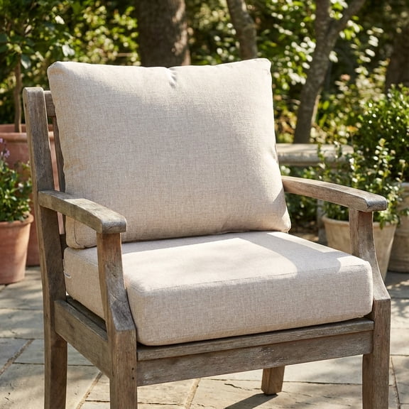 Modern Outdoor Furniture Cushion Set, Comfortable Patio Seat Pads in Beige