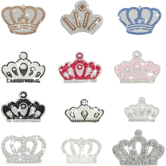 Colorful 13Styles Rhinestone Clothes Patches Shape Hotfix Rhinestone Patches Iron on Patches for Clothing Repair Dress Shoes Garment Decoration DIY Gift