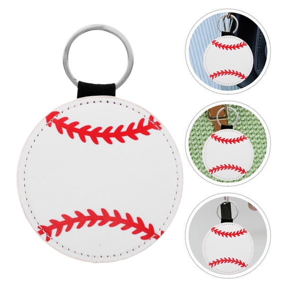 Hemoton 2 Pcs Luggage Suitcase Baggage Tag With Baseball Graphics Printed Funny Sports-Themed White Travel Round Identifiers Tags Name Label With Privacy Cover