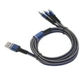 thumbnail image 4 of Cable de carga múltiple 3 en 1, cargador de 3 A con conector tipo C/para iOS/micro USB de 1,2 m (azul), 4 of 14