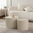 thumbnail image 4 of Tcbosik Nesting Coffee Table Set of 2, 19.6" Small Round Side Table, 27.5" Circular Center Table for Living Room, Accent Table for Home, Apartment, No Assembly Required, Beige & Cream, 4 of 8