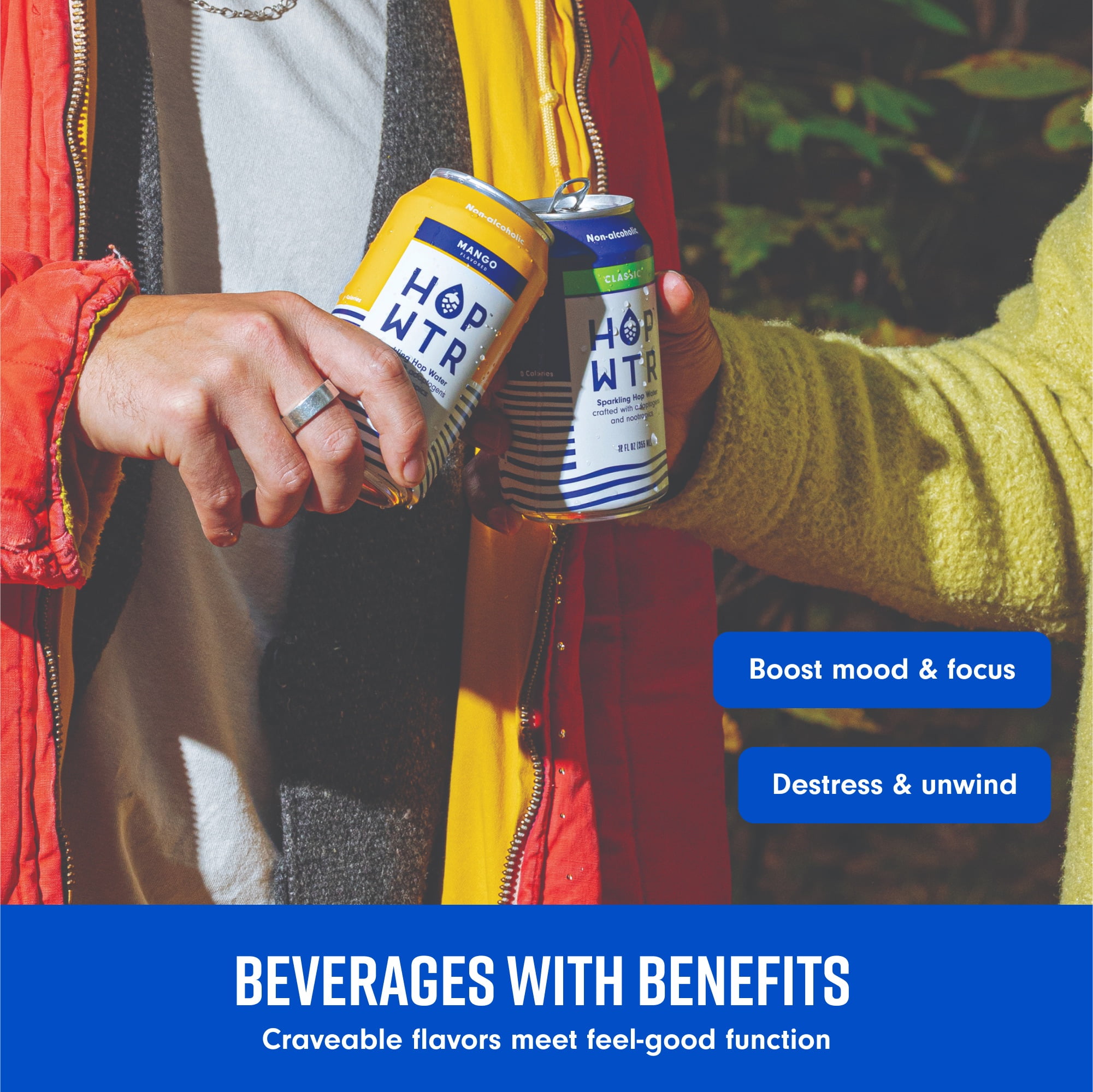 HopWtr - Non-Alcoholic Sparkling, Variety Pack 12-Pack, 12 oz Cans