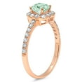 thumbnail image 2 of 0.89 ct Princess Cut Simulated Green Diamond with Simulated Diamond Halo Accents 18K Rose Gold Womens Engagement Ring, 2 of 3