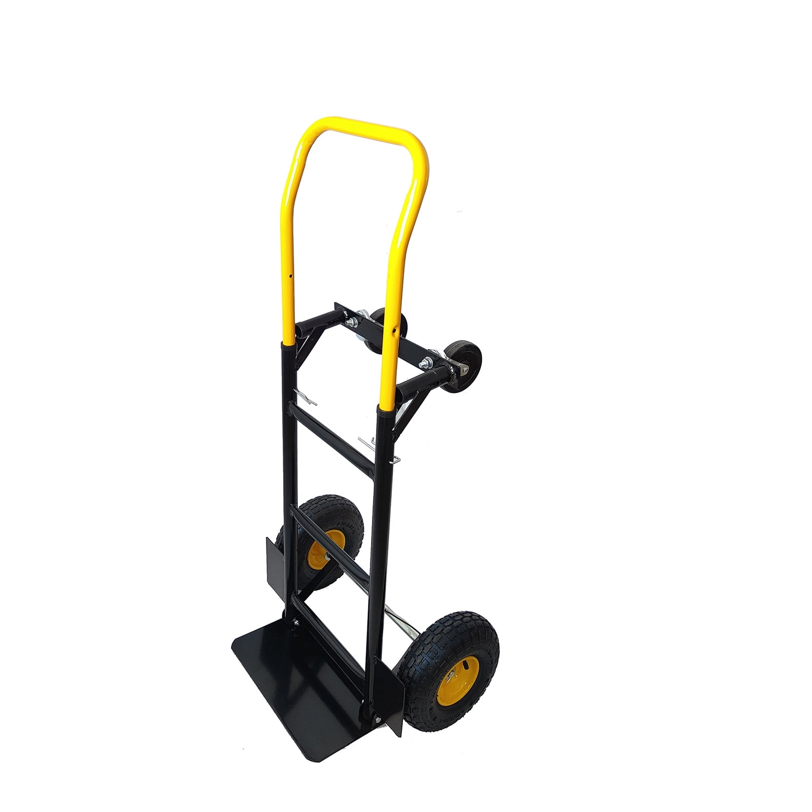 Hand Truck Dolly 2 Wheel Dolly Cart And 4 Wheel Push Cart With Swivel Wheels 330 LBS Capacity Heavy-Duty Luggage Trolley Cart For Moving Warehouse Garden Grocery