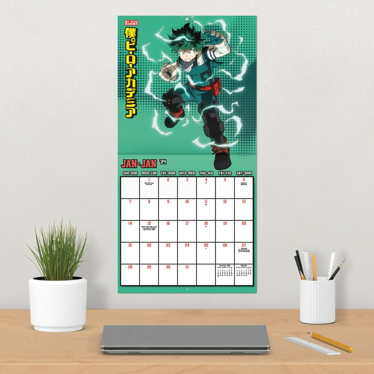 Trends International 2024 My Hero Academia Wall Calendar & Push