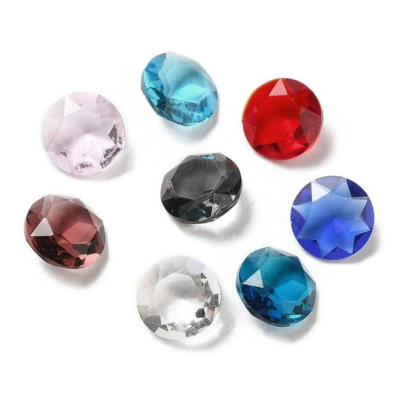 Pointed Back Glass Rhinestone Cabochons Faceted Diamond Mixed Color 8x4~4.5mm