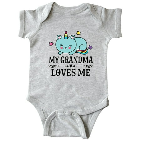 

Inktastic Grandma Loves Me Unicorn Cat Gift Baby Girl Bodysuit